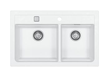 Мойка для кухни ALVEUS GRANITAL ATROX 50 ARCTIC - G11 в комплекте с сифоном 1132822, — фото 1, Кухонные мойки