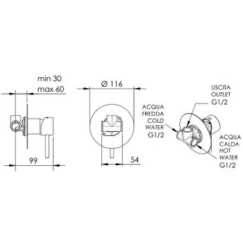 Смеситель для душа Remer X-Style X30LBG Золото брашированное — фото 2, Смеситель для душа