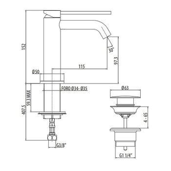 Смеситель для раковины Gattoni Circle Two 9142/91NO Черный матовый — фото 2, Смесители для раковины