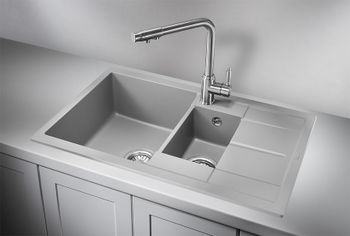 Granula-7802, АЛЮМИНИУМ, кухонная мойка, кварц — фото 2, Кухонные мойки