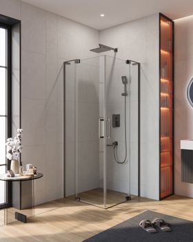 Душевой уголок CEZARES SLIDER-A-2-70/80-C-GM — фото 1, Квадратные душевые уголки