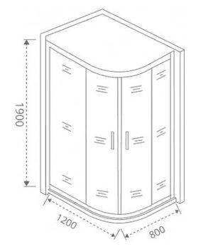 Душевой уголок Good Door Cofe R-120-C-B 120x80 КФ00004 профиль Черный стекло прозрачное — фото 2, Асимметричные душевые уголки
