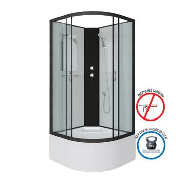 Душевая кабина Niagara Classic NG-6708-14BK (90х90х200) высокий поддон(40см),черный,стекло прозрачно — фото 3, Душевые кабины