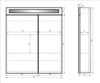 Шкаф зеркальный UNI, 70 см, 2 дверцы, 4 стеклянные полки, с подсветкой и выключателем, белый — фото 9, Зеркальные шкафы в ванную