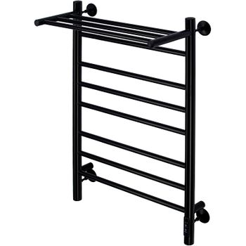 Электрический полотенцесушитель Comfysan Luce EC-8 80x40 013592 с полкой Черный матовый — фото 1, Электрические полотенцесушители