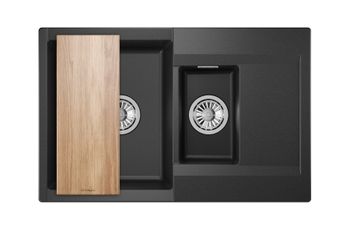 Granula-ES-7808, ЧЁРНЫЙ, кухонная мойка, кварц, ESTETICA — фото 3, Кухонные мойки