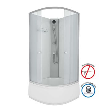 Душевая кабина Niagara Eco E90/40/MT/BK (90х90х195) высокий поддон(40см),стекло матовое,4 места — фото 2, Душевые кабины