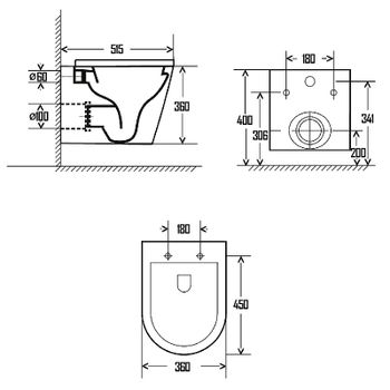Унитаз AQUAme AQM2001MB подвесной Черный матовый с сиденьем Микролифт — фото 2, Подвесные унитазы