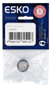 Аэратор ESKO Soft Flow 6,внут.резьб.F22,нерж.ст.корп.,макс.расх.воды 6л/мин.,ESKO — фото 1, Комплектующие для душевого оборудования