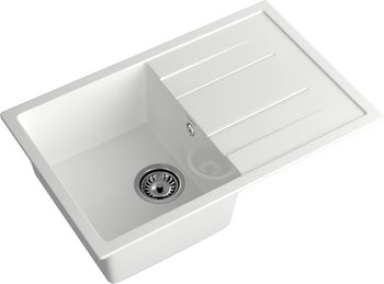 GRANFEST Мойка QUADRO 780L 1-чаша+крыло 770*495мм иней арт.GF- — фото 1, Кухонные мойки