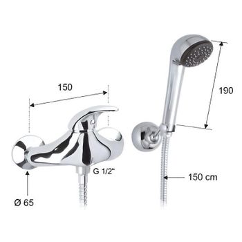 Смеситель для душа Remer Giga Four G394 Хром — фото 2, Смеситель для душа