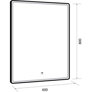 Зеркало POINT, 60x80 см, сенсорный выключатель, LED-подсветка — фото 5, Зеркала в ванную комнату