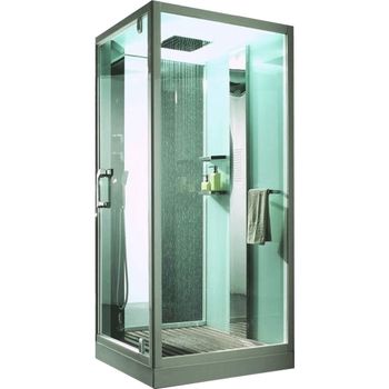 Душевая кабина Orans 100x100 R 89101rs с баней профиль Белый задние стенки Белые — фото 1, Душевые кабины