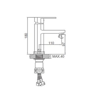 Смеситель для раковины Accoona H205 A96205 Нержавеющая сталь — фото 5, Смесители для раковины