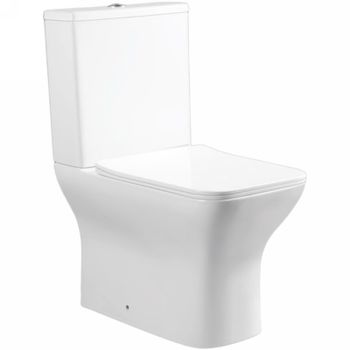 Унитаз компакт Bond Cube F09-00 Белый с бачком и сиденьем Микролифт — фото 1, Напольные унитазы