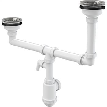 Сифон для кухонной мойки Alcaplast A454P Белый — фото 1, Сифоны для кухонной мойки