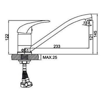Смеситель для кухни Ledeme H02-B 4902-B Хром — фото 2, Смесители для кухни