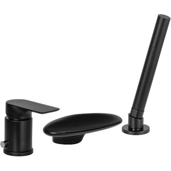 Смеситель на борт ванны Remer Infinity I07UFNO Черный матовый — фото 1, Смесители на борт ванны