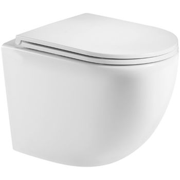 Унитаз AQUAme AQM2002MW подвесной Белый матовый с сиденьем Микролифт — фото 1, Подвесные унитазы