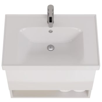 Тумба PERFECTO, 70 см, подвесная, 1 ящик, push-to-open, белый глянец — фото 10, Тумбы под раковину