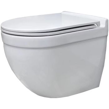 Унитаз CeramaLux 2198MW подвесной Белый матовый с сиденьем Микролифт — фото 1, Подвесные унитазы