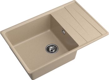 GRANFEST Мойка LEVEL 760L 1-чаша+крыло 760*500 песочный арт.GF- — фото 1, Кухонные мойки