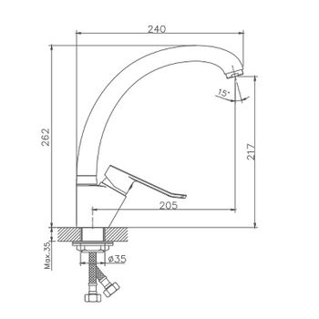 Смеситель для кухни Haiba HB41556-2 Хром — фото 2, Смесители для кухни