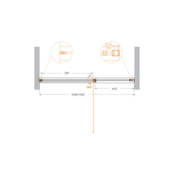Душевая дверь CEZARES URBAN-B-12-110-C-CR — фото 2, Душевые двери в нишу