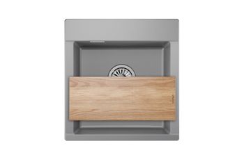 Granula-ES-4701, АЛЮМИНИУМ, кухонная мойка, кварц, ESTETICA — фото 3, Кухонные мойки