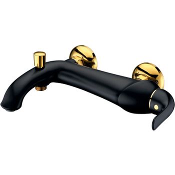 Смеситель для ванны Lemark Swan LM5402BG Черный матовый Золото — фото 4, Смеситель для ванны