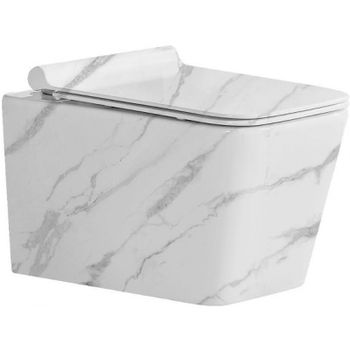 Унитаз CeramaLux 9004W подвесной с сиденьем Микролифт — фото 1, Подвесные унитазы