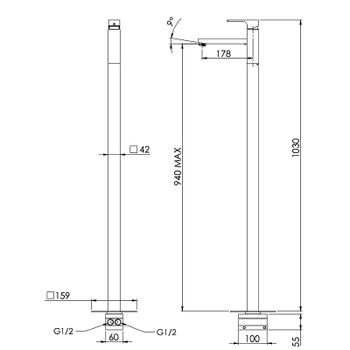 Смеситель для раковины Remer Absolute AU18BG Золото брашированное — фото 2, Смесители для раковины