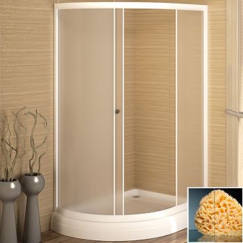 Душевой уголок Radomir 120x90 1-09-1-0-0-0100 профиль Белый стекло прозрачное — фото 1, Асимметричные душевые уголки