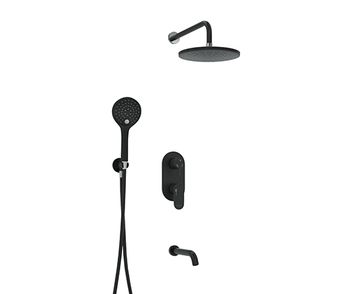 A177471 Встраиваемый комплект для ванны с верхней душевой насадкой, лейкой и изливом — фото 1, Встраиваемые душевые комплекты