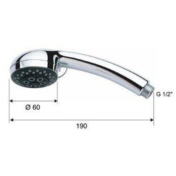 Ручной душ Remer 312ROX Хром — фото 2, Лейки для душа