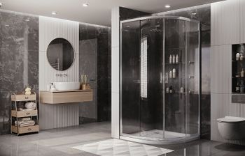 Душевой уголок Ambassador Kingston 90х90 114011104 профиль Хром стекло прозрачное — фото 3, Душевые уголки четверть круга