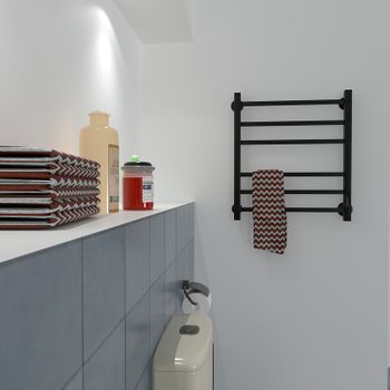 Электрический полотенцесушитель Маргроид Вид 81-10 профильный 600x500 8110-6050-1081-9005R правый Че — фото 5, Электрические полотенцесушители