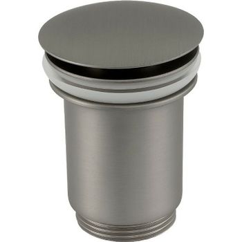 Донный клапан Remer 904CC114NPO click-clack Никель матовый брашированный — фото 1, Донные клапаны