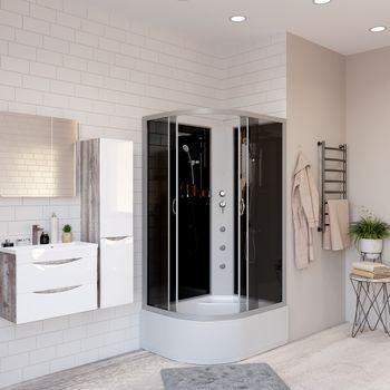 Душевая кабина Niagara Classic NG-2510-14RBKG (120х80х200) высокий поддон(40см),стекло тонированное, — фото 1, Душевые кабины