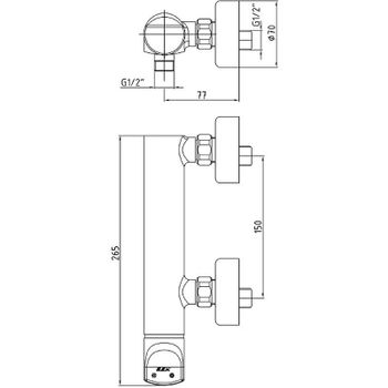 Смеситель для душа E.C.A. Myra 102154023HEX Хром — фото 2, Смеситель для душа