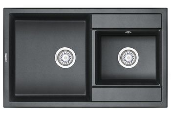 Granula-8201, ШВАРЦ (чёрный металлик), кухонная мойка, кварц — фото 1, Кухонные мойки