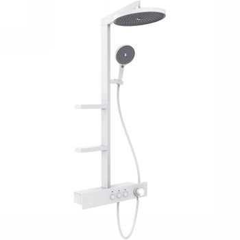 Душевая система AQUAme AQM8005W с термостатом Белая матовая — фото 1, Душевые стойки