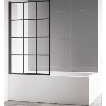 Шторка на ванну AQUAme 80 L AQM2858-L профиль Черный матовый стекло прозрачное — фото 1, Неподвижные шторки для ванной