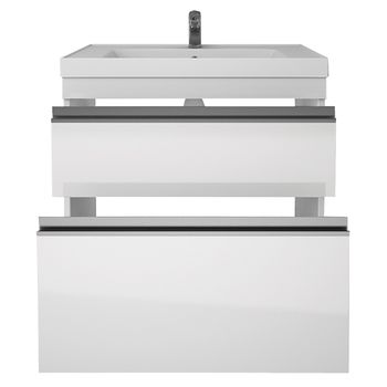 Тумба GRACE PLUS, 70 см, подвесная/напольная, 2 ящика, с опорами, белый глянец — фото 4, Тумбы под раковину