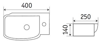 Раковина CeramaLux 40 78580L Белая глянцевая — фото 2, Мини-раковины