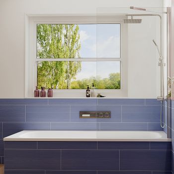 Шторка на ванну Ambassador Bath Screens 80х140 16041103 профиль Хром стекло CrystalPure — фото 1, Шторки для ванной распашные