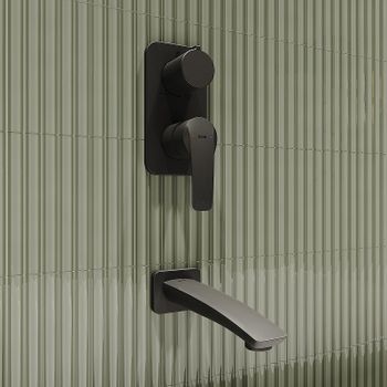 Душевая система Iddis Ray RAYBL03i68 Черная матовая — фото 8, Встраиваемые душевые комплекты