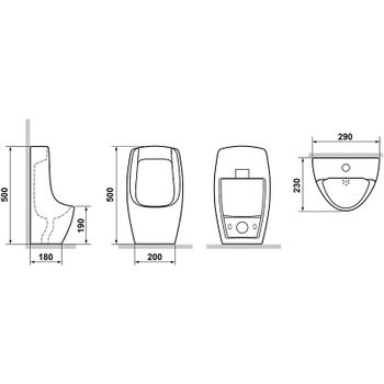 Писсуар Laguraty Sensor 507 подвесной Белый — фото 6, Писсуары