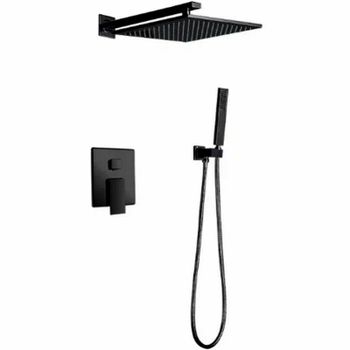 Душевая система ALMAes Leine TVZ-0810 Черная матовая — фото 1, Встраиваемые душевые комплекты