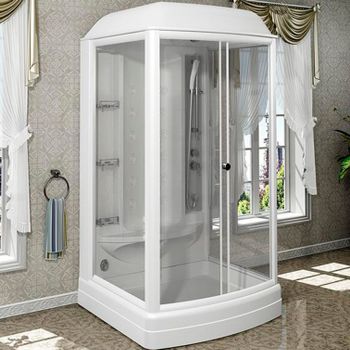 Душевая кабина Radomir Диана 1 118x108 1-05-1-0-0-0640 с баней профиль Белый стекло прозрачное — фото 1, Душевые кабины